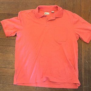 Haggar Clothing Men’s Red Short Sleeve Shirt Size Large Cotton Blend